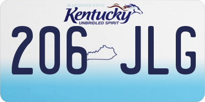 KY license plate 206JLG