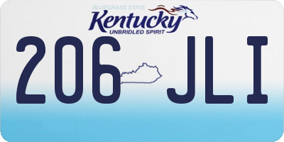 KY license plate 206JLI