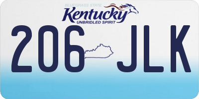 KY license plate 206JLK