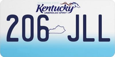 KY license plate 206JLL