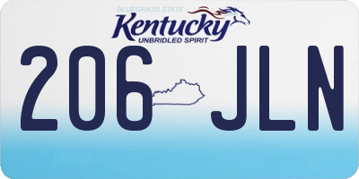 KY license plate 206JLN