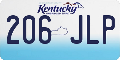 KY license plate 206JLP