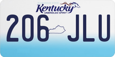 KY license plate 206JLU