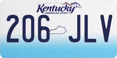 KY license plate 206JLV