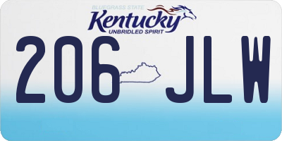 KY license plate 206JLW