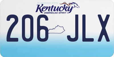 KY license plate 206JLX