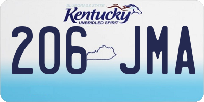 KY license plate 206JMA