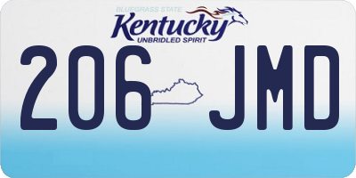 KY license plate 206JMD