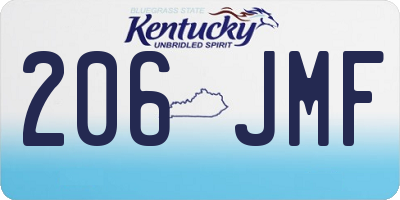 KY license plate 206JMF