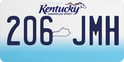 KY license plate 206JMH