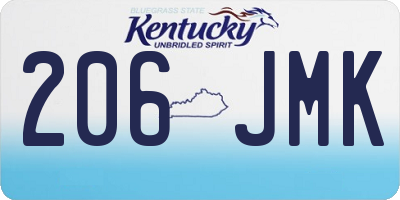 KY license plate 206JMK