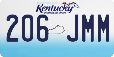 KY license plate 206JMM