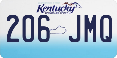 KY license plate 206JMQ