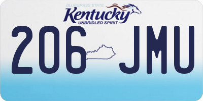 KY license plate 206JMU
