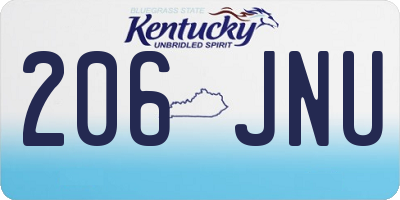 KY license plate 206JNU