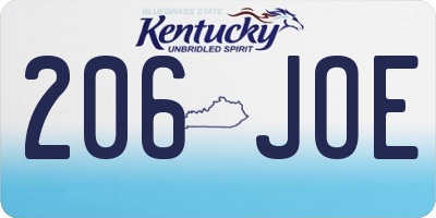 KY license plate 206JOE