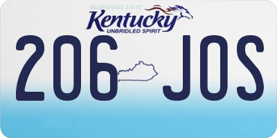 KY license plate 206JOS