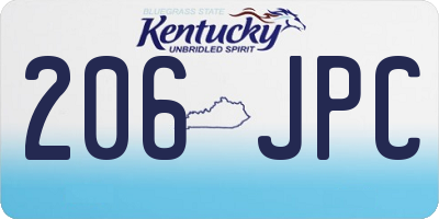 KY license plate 206JPC