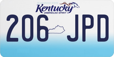 KY license plate 206JPD