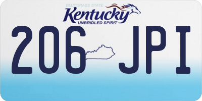 KY license plate 206JPI