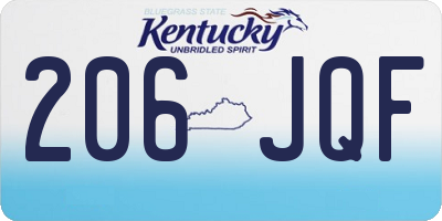 KY license plate 206JQF