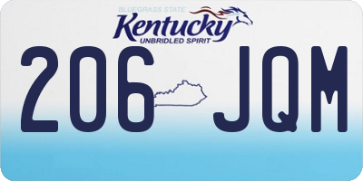KY license plate 206JQM