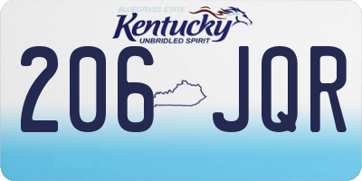 KY license plate 206JQR