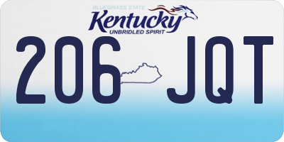 KY license plate 206JQT