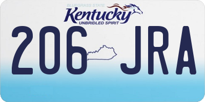KY license plate 206JRA