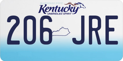 KY license plate 206JRE