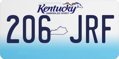 KY license plate 206JRF
