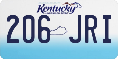 KY license plate 206JRI