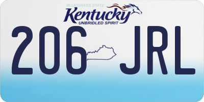 KY license plate 206JRL