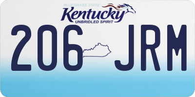 KY license plate 206JRM