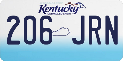 KY license plate 206JRN