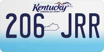 KY license plate 206JRR