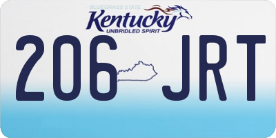KY license plate 206JRT