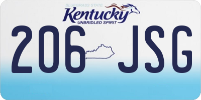KY license plate 206JSG