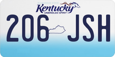 KY license plate 206JSH