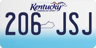 KY license plate 206JSJ