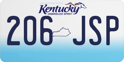 KY license plate 206JSP