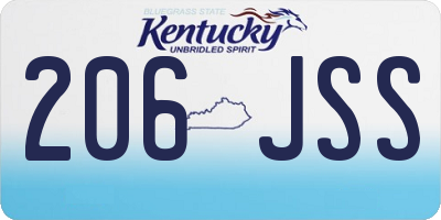 KY license plate 206JSS