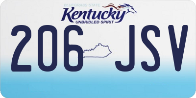 KY license plate 206JSV