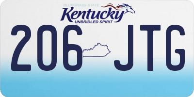 KY license plate 206JTG