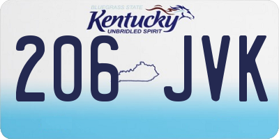 KY license plate 206JVK