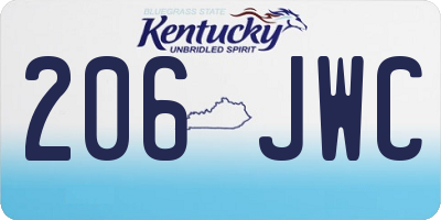 KY license plate 206JWC