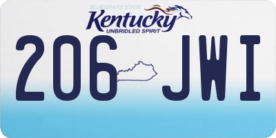 KY license plate 206JWI