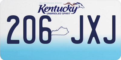 KY license plate 206JXJ
