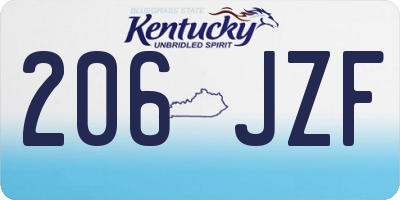 KY license plate 206JZF