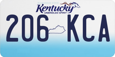 KY license plate 206KCA
